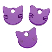 Cat head charm 14.5x15.5 mm in acetate - Dark purple x1