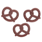 Acetate pretzel charm 12x15 mm - Dark brown x1