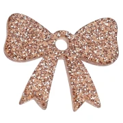 16.5x20 mm Acrylic Knot Pendant - Bronze Glitter x1