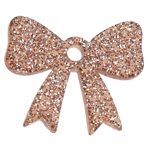 16.5x20 mm Acrylic Knot Pendant - Bronze Glitter x1