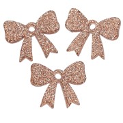 16.5x20 mm Acrylic Knot Pendant - Bronze Glitter x1