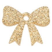 16.5x20 mm Acrylic Knot Pendant - Golden Glitter x1
