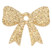 16.5x20 mm Acrylic Knot Pendant - Golden Glitter x1