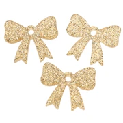 16.5x20 mm Acrylic Knot Pendant - Golden Glitter x1