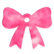 16.5x20 mm Acetate Knot Pendant - Fluorescent Pink Marble x1