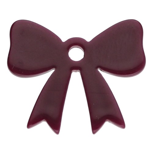 16.5x20 mm knot pendant in opaque acrylic - Lie de vin x1