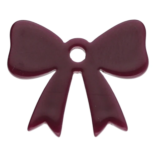 16.5x20 mm knot pendant in opaque acrylic - Lie de vin x1