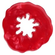 19 mm acetate poppy pendant - Marbled red x1
