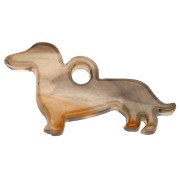Dachshund 11x20 mm acetate charm - Marbled brown x1