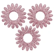 20 mm daisy flower pendant in acrylic - Old rose glitter x1