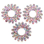 20 mm acrylic daisy flower pendant - Multicolored glitter x1