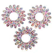 20 mm acrylic daisy flower pendant - Multicolored glitter x1