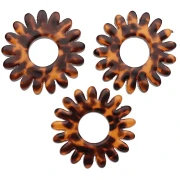 20 mm daisy flower pendant in acetate - Terrazzo Brown - Black x1