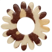 20 mm Daisy Flower Pendant in Acrylic - Beige Cheetah - Dark Brown x1