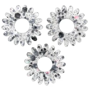 20 mm daisy flower pendant in acrylic - Multi-blue glitter AB x1