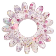 20 mm daisy flower pendant in acrylic - Glitter Rose AB x1