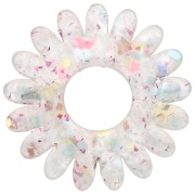 20 mm Daisy Flower Pendant in Acrylic - Yellow Glitter - Rose AB x1