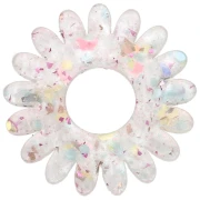 20 mm Daisy Flower Pendant in Acrylic - Yellow Glitter - Rose AB x1