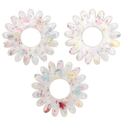 20 mm Daisy Flower Pendant in Acrylic - Yellow Glitter - Rose AB x1