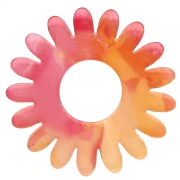 Daisy flower pendant 20 mm acetate - Tortoiseshell - Red - Orange x1
