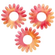 Daisy flower pendant 20 mm acetate - Tortoiseshell - Red - Orange x1