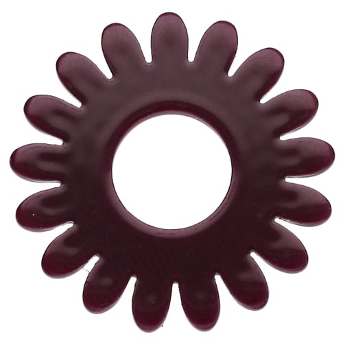 20 mm acrylic daisy flower pendant - Lie de vin x1