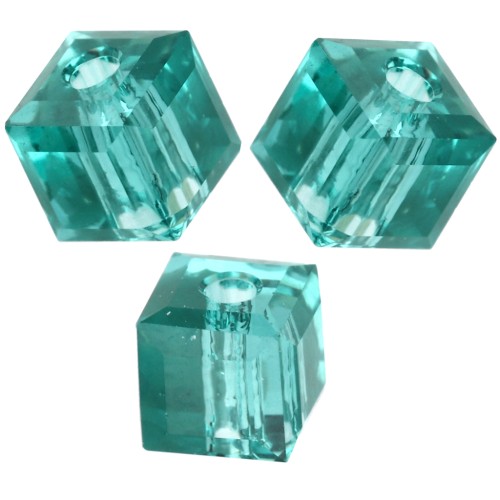 Cube Swarovski 5601 8 mm - Reinvented Caribbean Green x1