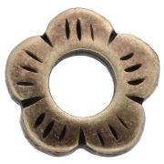 10.5 mm Flower-Shaped Rondelle Beads - Bronze (4-pack)