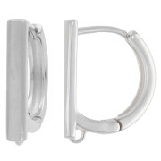 Dormeuses bar 15.5x12 mm with 1 open ring - Fine silver plated x2