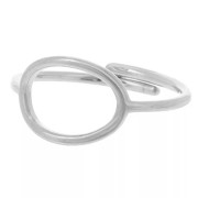 Adjustable oval openwork ring 13x10mm - S. 51 to 57 - 304 stainless steel x1|raw }}