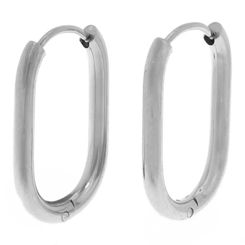 Créoles oval 19x12 mm - Stainless steel 304 x20