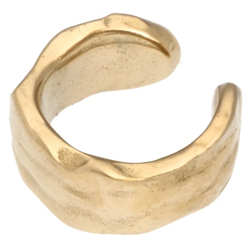 Ear cuff - Bague d'oreille large effet ondulé 12 mm - Gold-plated 304 stainless steel x1