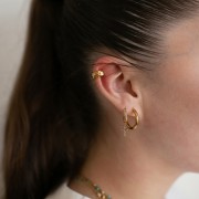 Ear cuff - Bague d'oreille large effet ondulé 12 mm - Gold-plated 304 stainless steel x1