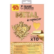 Pack of 10 metal embossing sheets 29x18.5 cm - Graine Creative - Doré - Doré