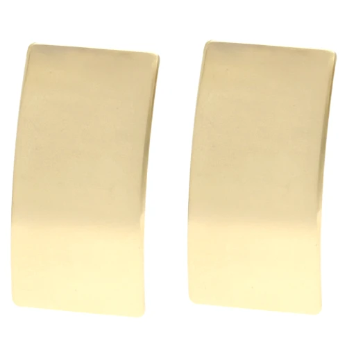 Rectangle stud earrings 25x13 mm with open hoop - Gold x2