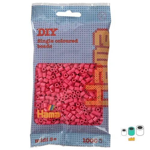 Hama Midi ironing beads 5 mm Candy pink (n°121) x 1000