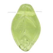 Czech glass leaf beads 12x8 mm - Olivine x6