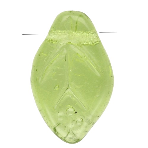 Czech glass leaf beads 12x8 mm - Olivine x6