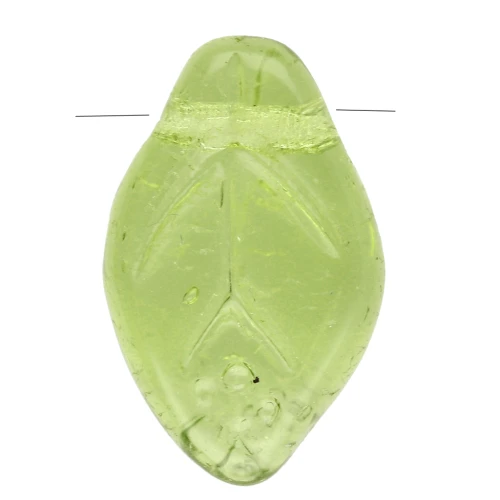 Czech glass leaf beads 12x8 mm - Olivine x6