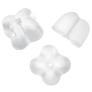 6 mm clover-shaped silicone earring backs for earstuds - Clear x10