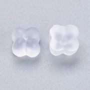 6 mm clover-shaped silicone earring backs for earstuds - Clear x10