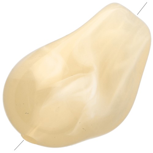 21x15 mm irregular beads in translucent resin - Marbled Beige x10