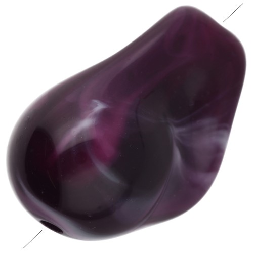 21x15 mm irregular beads in translucent resin - Purple marbled x10