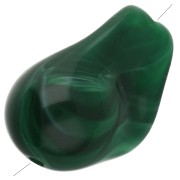 21x15 mm irregular beads in opaque resin - Dark green marbled x10