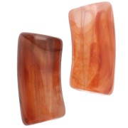Curved tube beads 29x14 mm in transparent acrylic - Marbled Brown x10