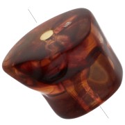 16x20 mm irregular beads in transparent acrylic - Marbled amber x4