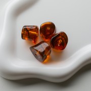 16x20 mm irregular beads in transparent acrylic - Marbled amber x4