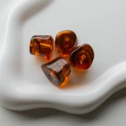 16x20 mm irregular beads in transparent acrylic - Marbled amber x4