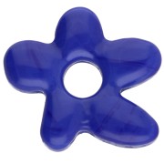 Irregular flower bead 18x17 mm in opaque glass - Dark blue x1