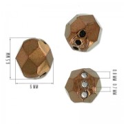 RounTrio Fire polished bead 6mm Crystal   x15